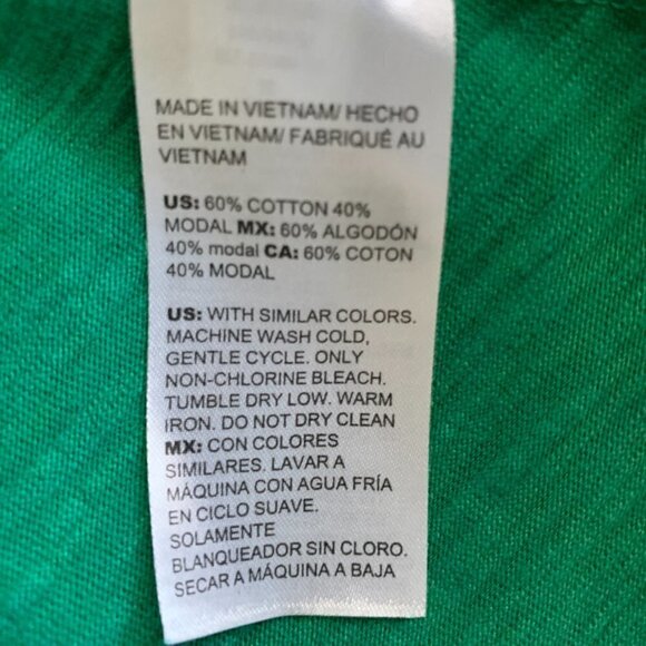 Chico's The Ultimate Tee V-Neck Green Slub Cotton Modal Sz 0 (S/4) #99P - Picture 7 of 7